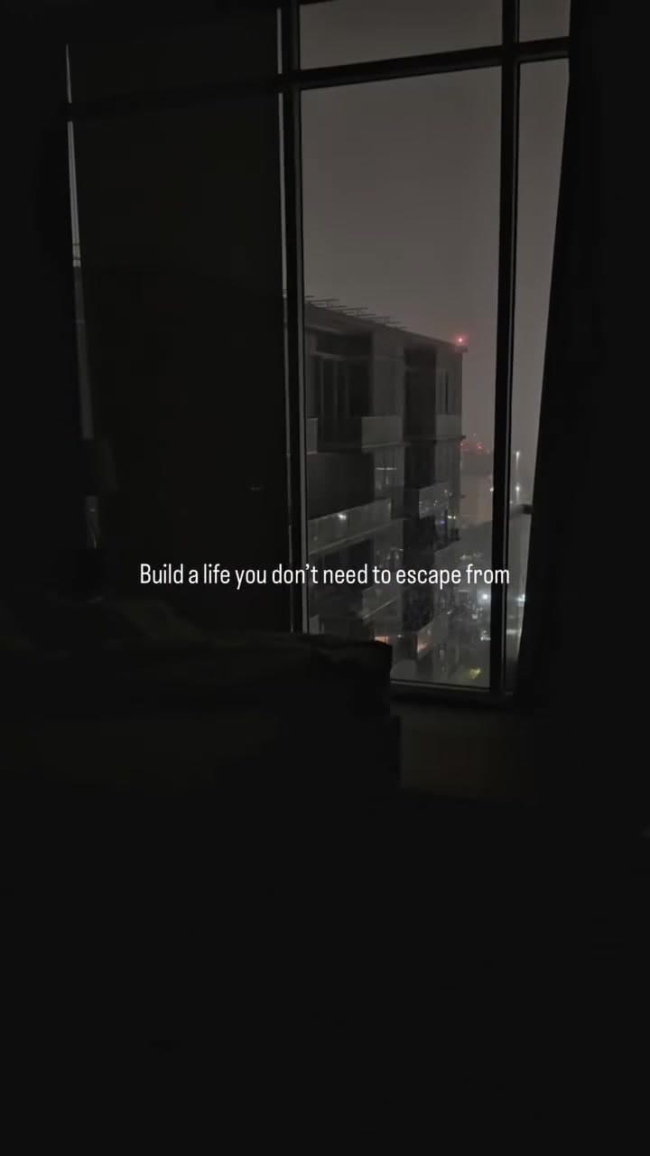 Build a life you don't need to escape from